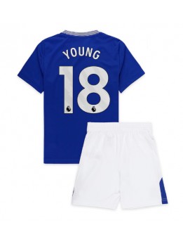 Billige Everton Ashley Young #18 Hjemmedraktsett Barn 2024-25 Kortermet (+ Korte bukser)